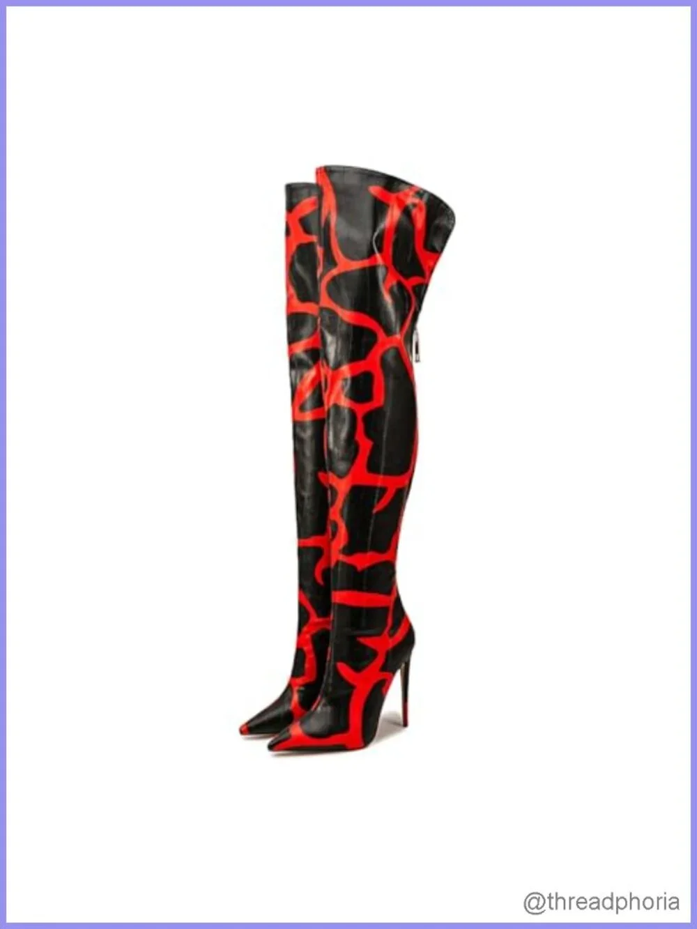 Women's Stiletto Heel Thigh High Boots Back Zip Pointed Toe 4.72